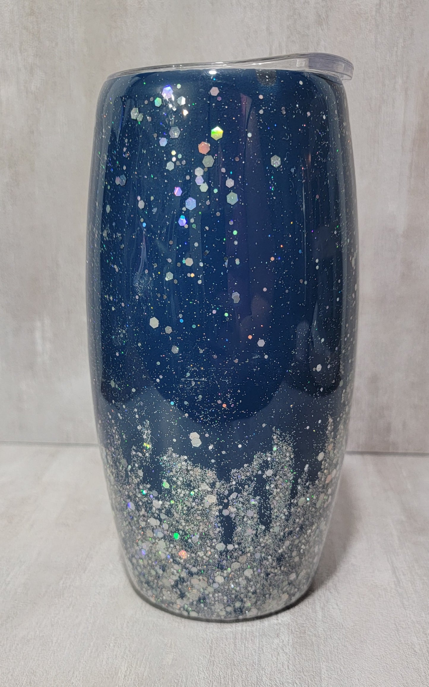 RTS {BLUE SILVER} 25 OZ WINE GLASS