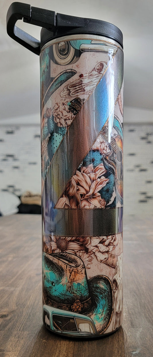 Western duo turquoise tumbler