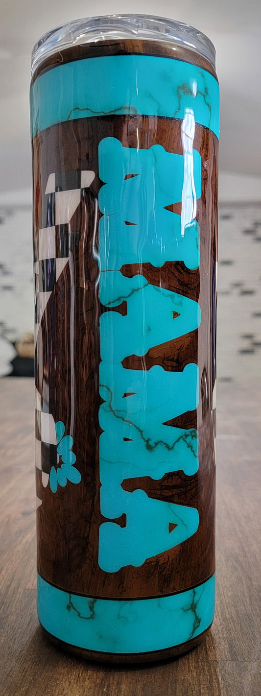 Mama turquoise handle tumbler