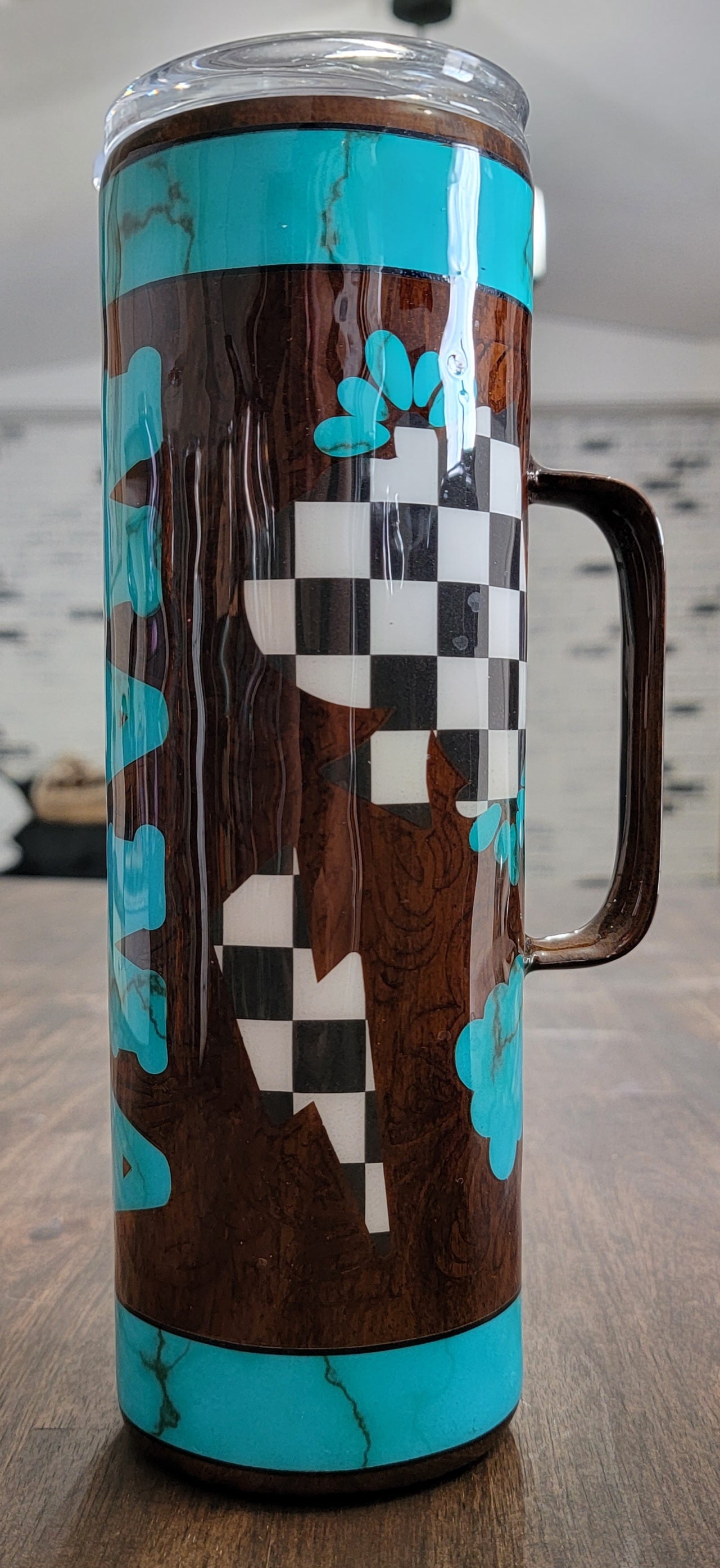 Mama turquoise handle tumbler